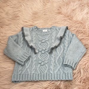 Zara Baby blue ruffle collar girls sweater
